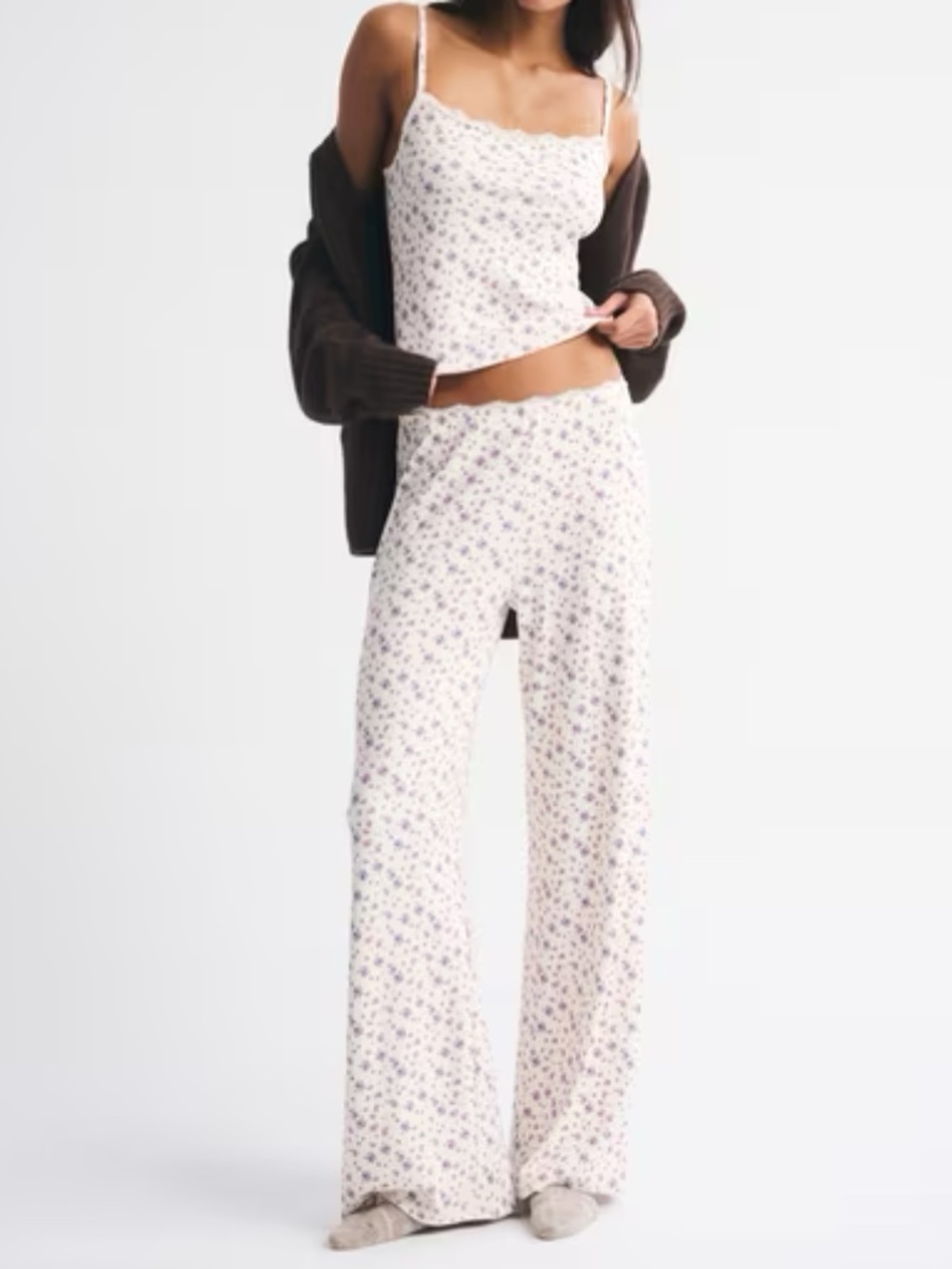Abercrombie Pointelle Sleep Cami + Pant - L/XL